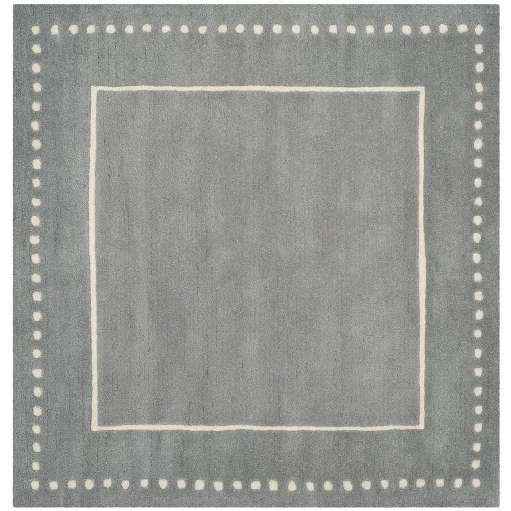Bella BEL151 Hand Tufted Area Rug - Silver/Ivory - 5'x5' - Safavieh.