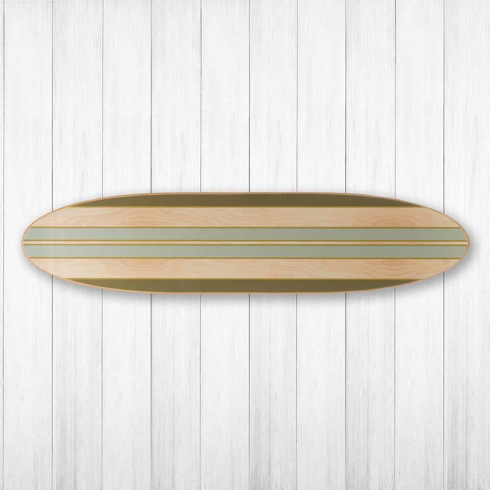 Storied Home Lacquered Wood Surfboard Wall Decor: Modern Beachfront Style, Hangs Vertically or Horizontally