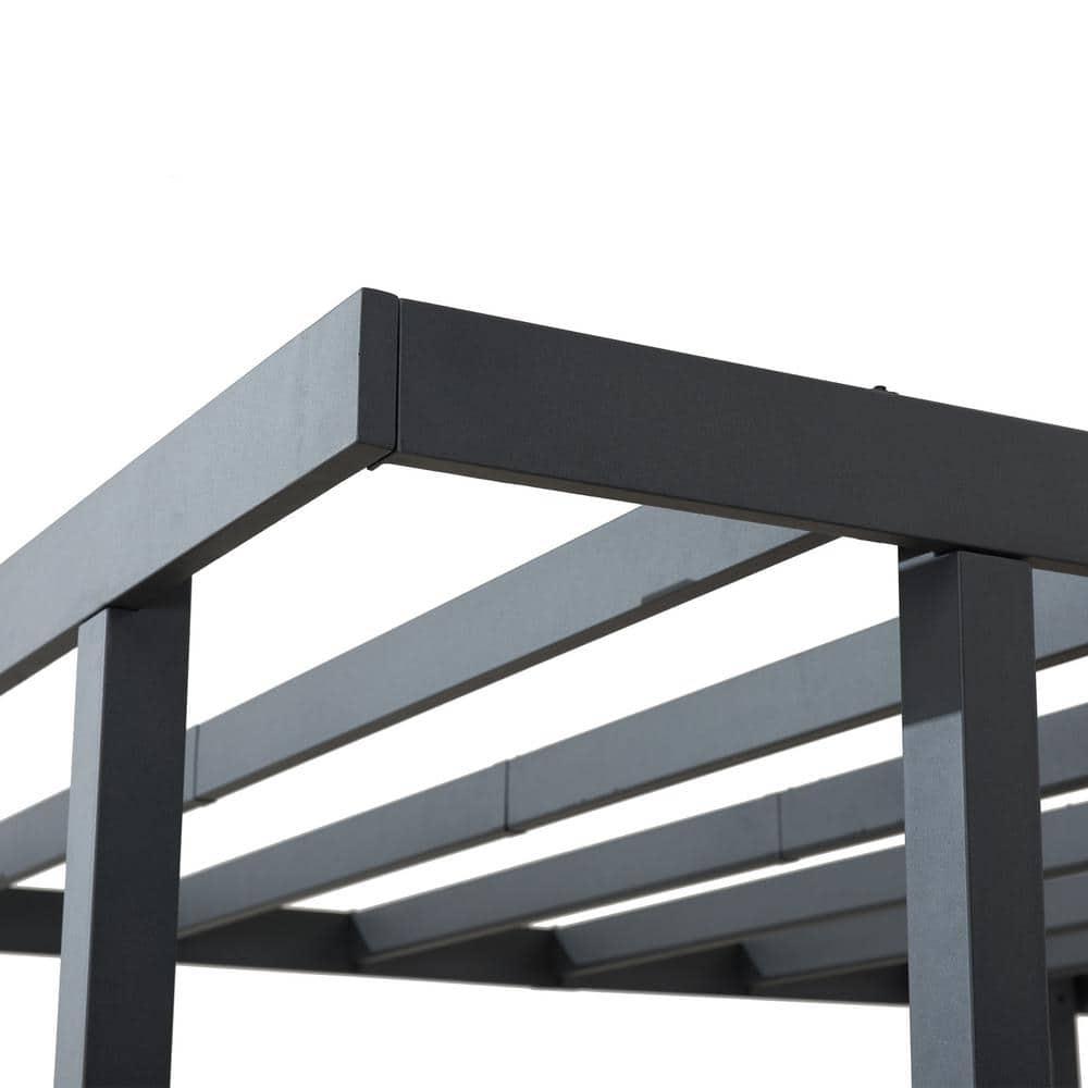 Sunjoy Sunjoy Marbella Pergola 10 x 12 ft. Outdoor Black Steel Frame Pergolas All-Season Durability High-Wind Rating for Outdoor Patio Deck Garden
