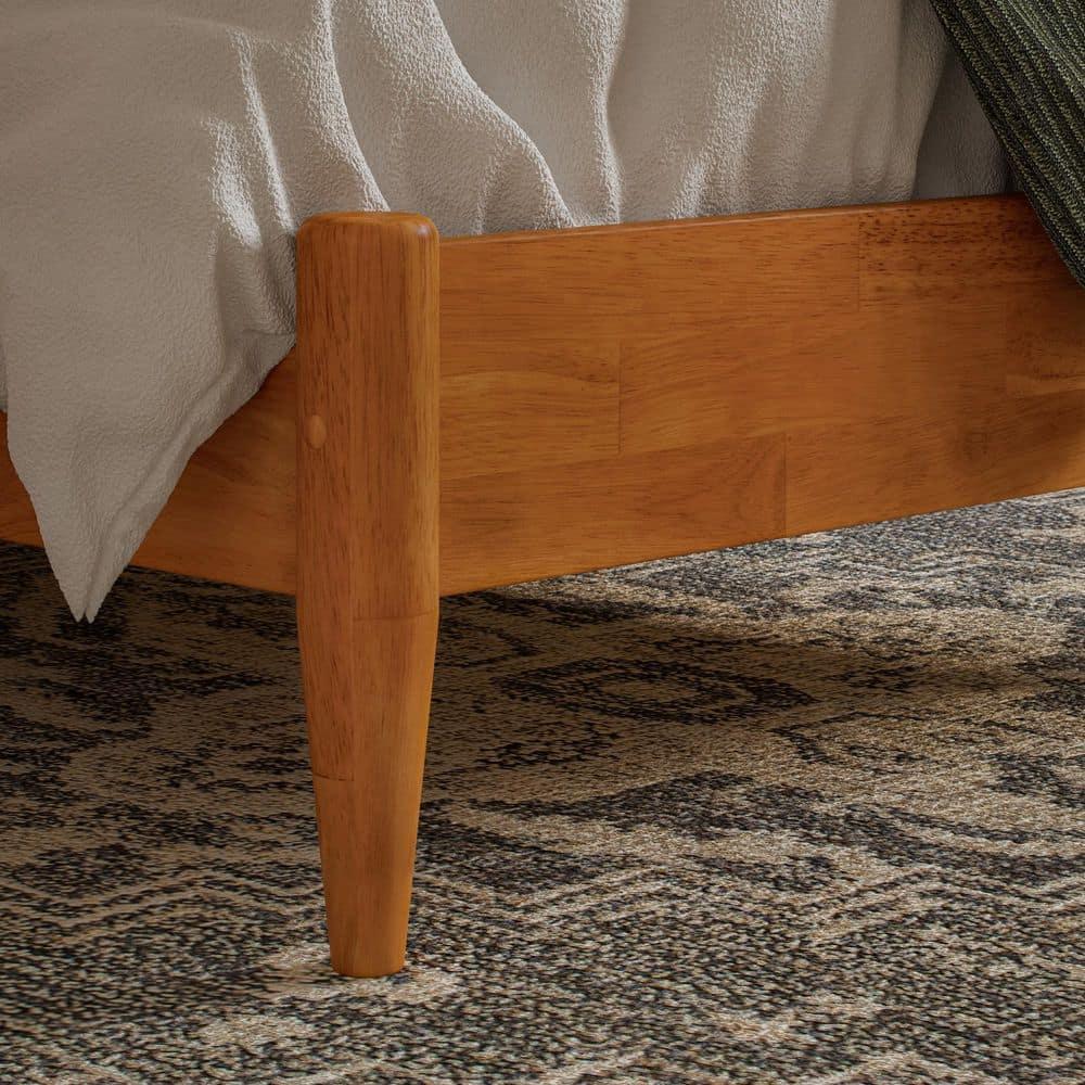 AFI Aria Full Modern Solid Wood Low Profile Platform Bed, Light Toffee