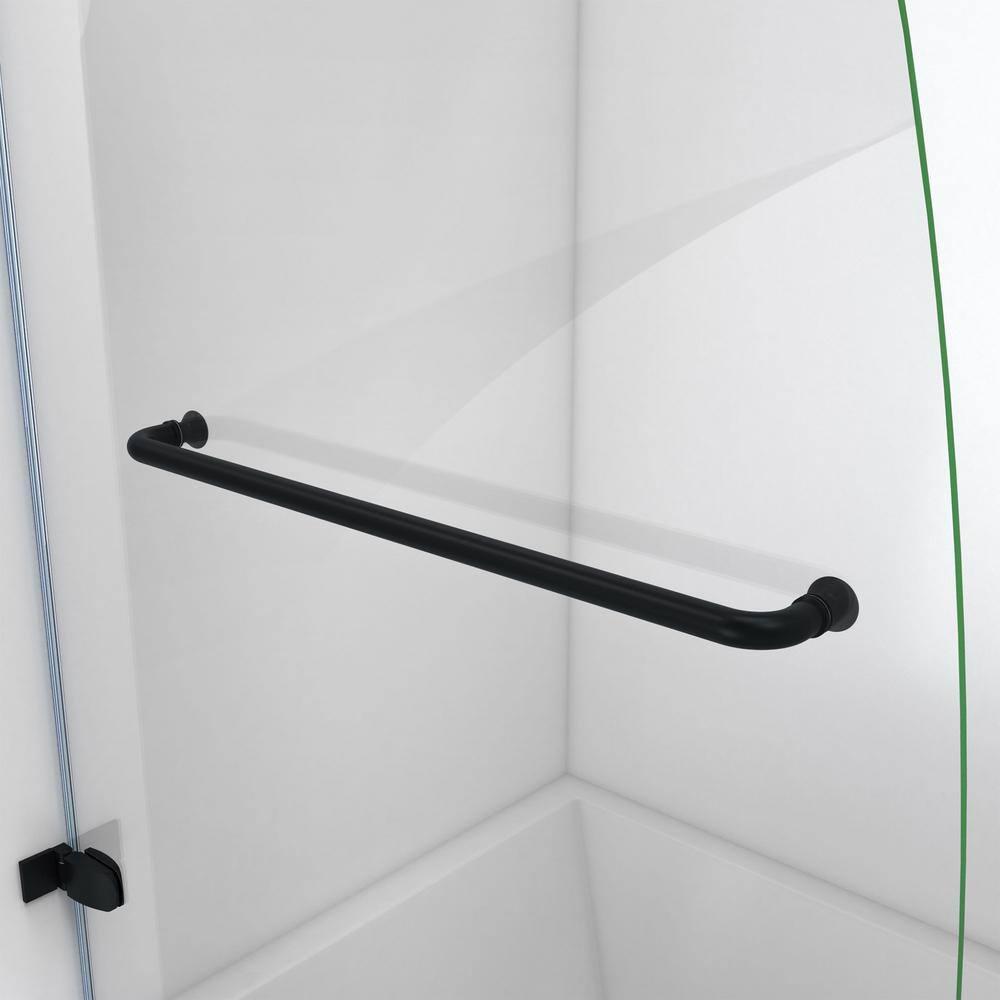 Aqua Uno 56" W x 58" H Hinged Frameless Tub Door with Extender Panel