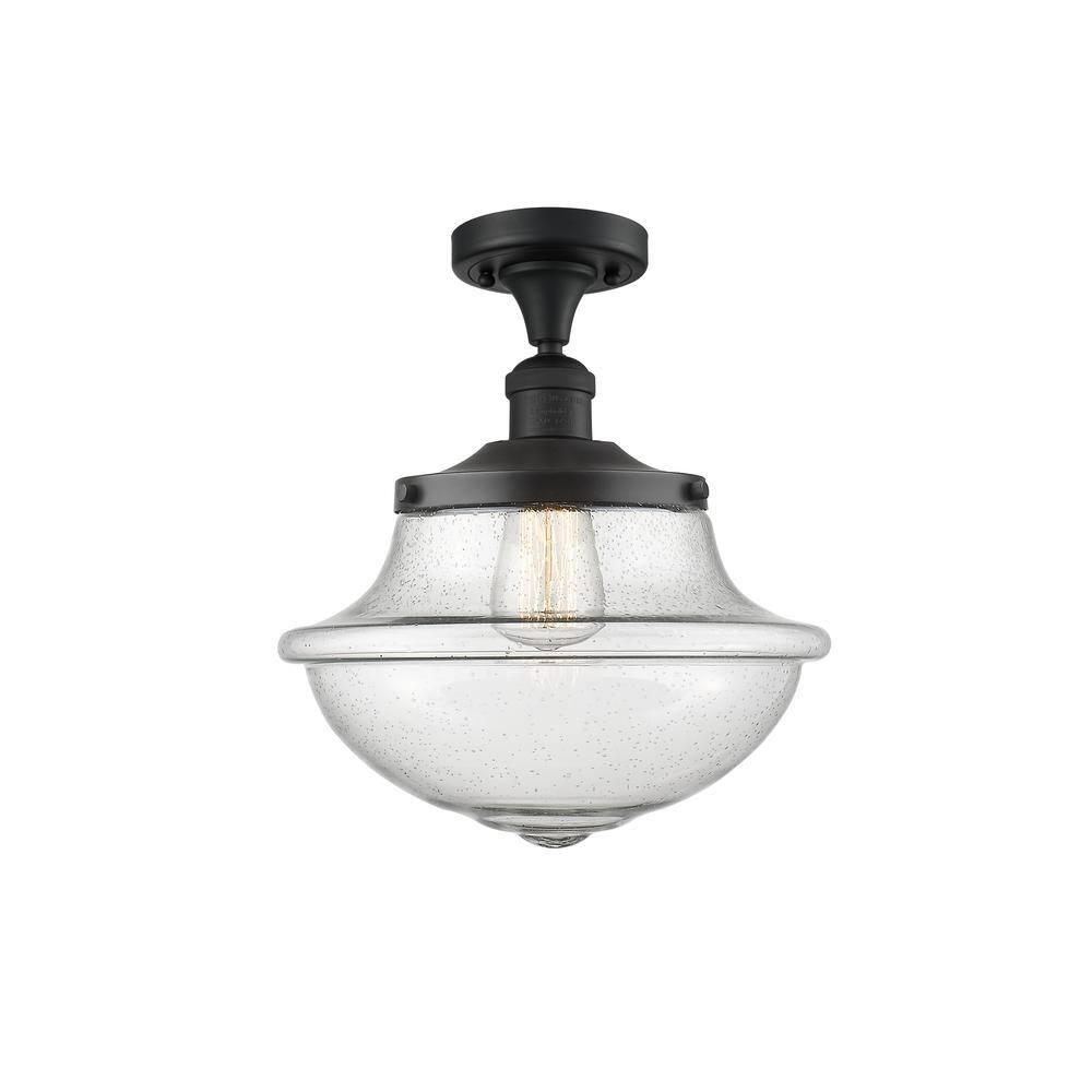 Innovations Lighting Oxford 1 - Light Semi-Flush Mount in  Matte Black