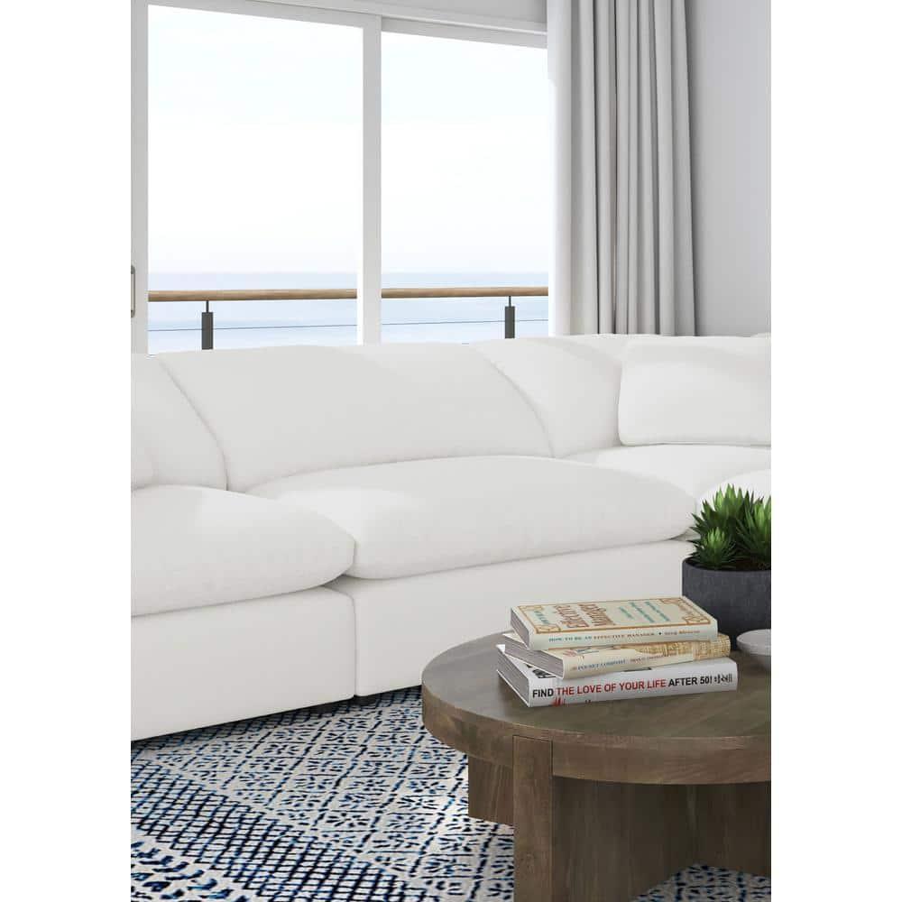 Coaster Raleigh Boucle Fabric Upholstered Armless Chair Ivory