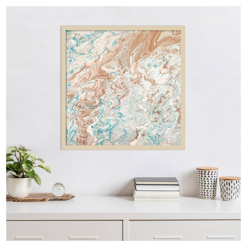 Amanti Art 25"x25" Wild Lagoons Abstract by Marie Elaine Cusson Wood Framed Wall Art Print