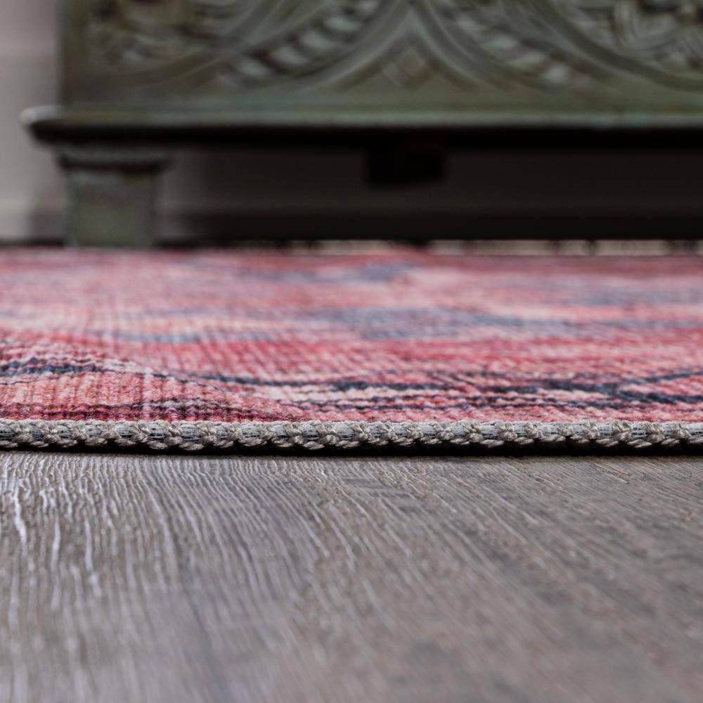 Maris Ornate Medallion Machine-Washable Red/Black/Blue 2 ft. x 8 ft. Runner Rug - JONATHAN Y