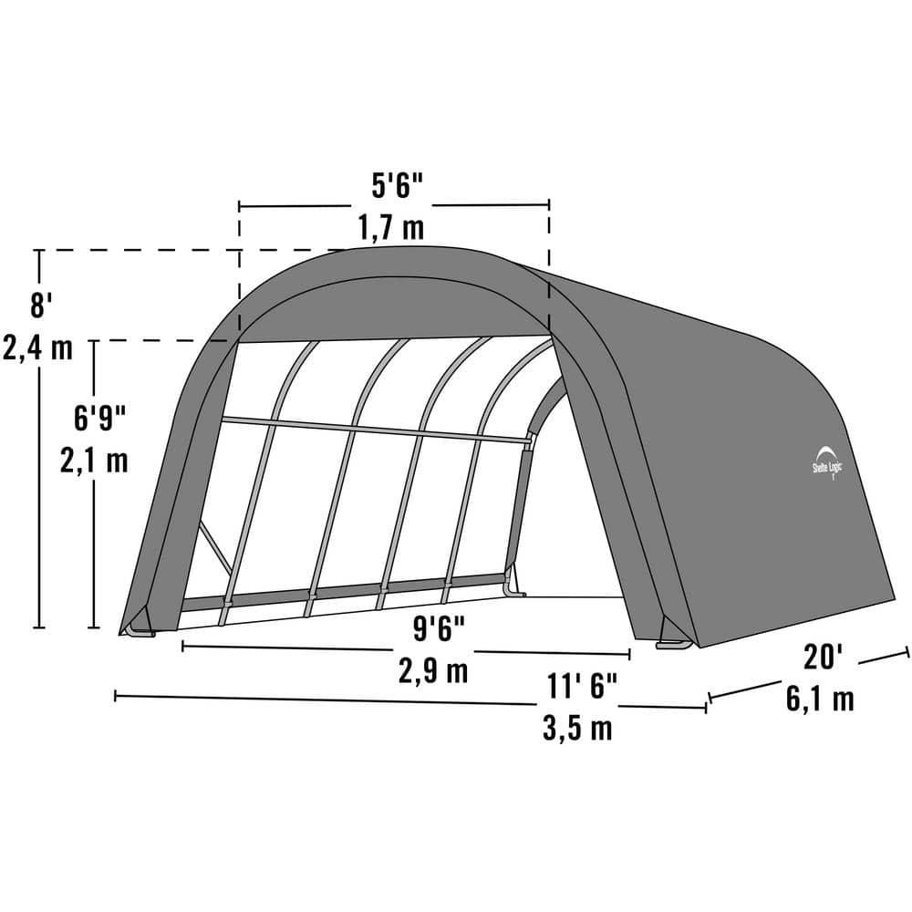 ShelterLogic Round Style Shelter, Green Cover