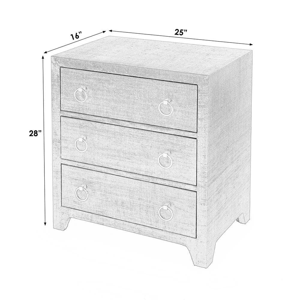 Butler Specialty Company Bar Harbor Natural Raffia 3 Drawer Chest - Natural