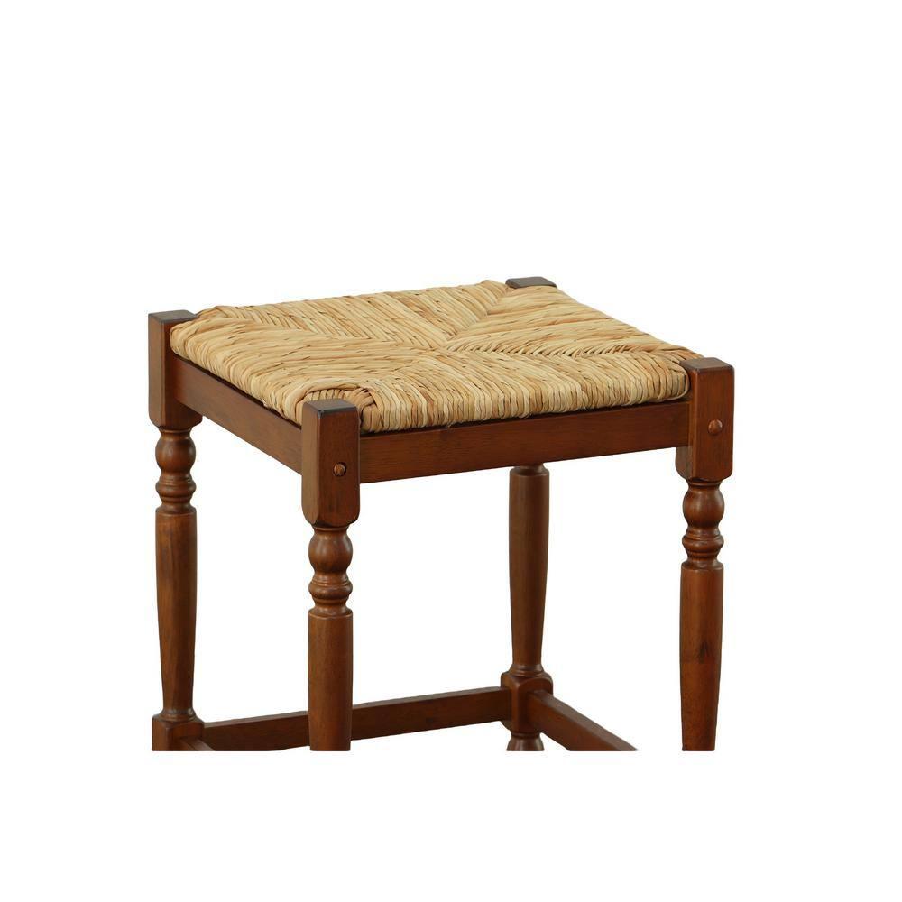 Carolina Living 24" Turner Counter Height Barstool Chestnut: Rubberwood Frame, Square Seat
