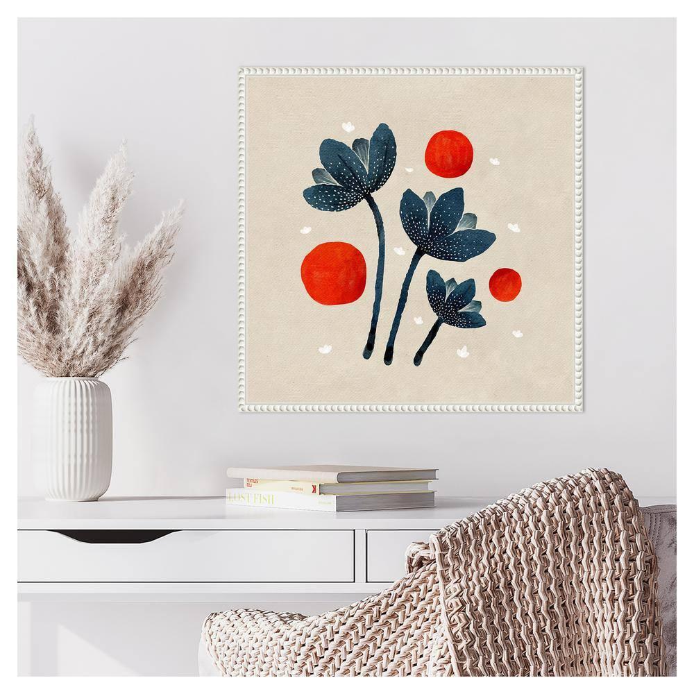 Amanti Art 22"x22" Blue Flowers II by Katie Oshea Framed Canvas Wall Art Print