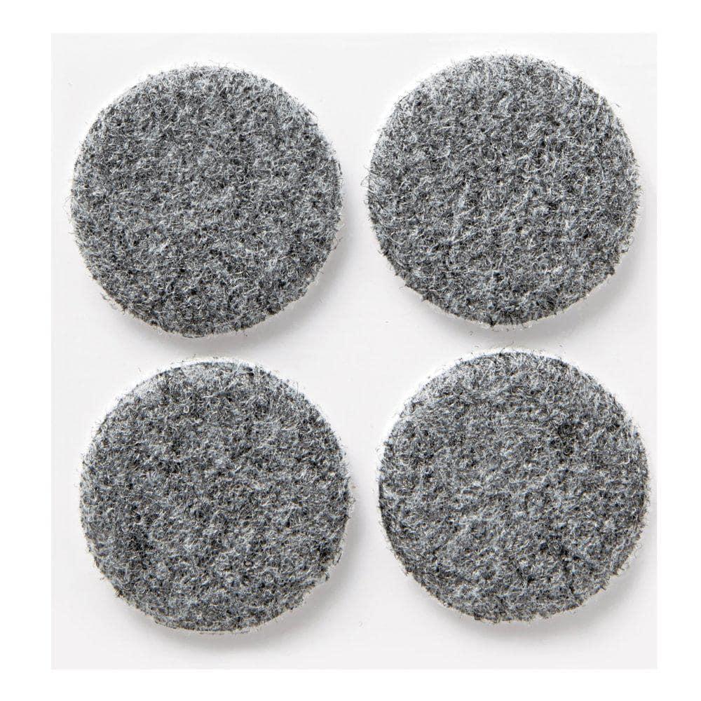 Gray Heavy Duty Round Felt Floor Pads, 1.5 inches, 4-Pack