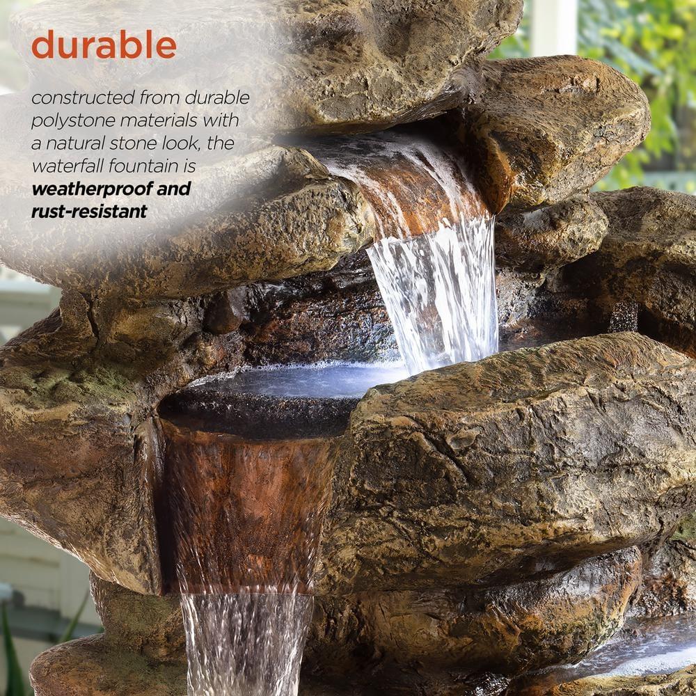 Alpine Corporation 6-Tier Amazonian Water Fountain with LED Lights