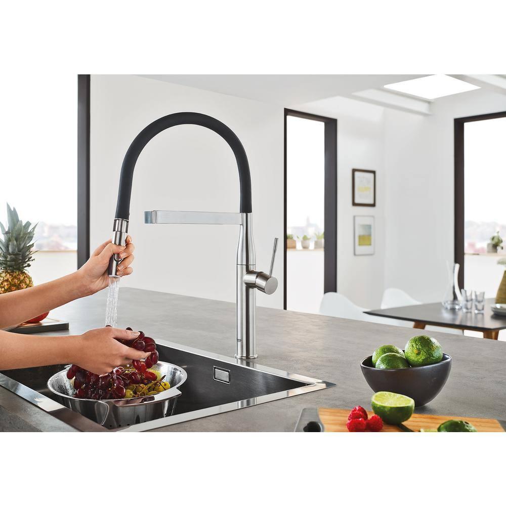 Essence New Single Handle Kitchen Faucet with SilkMove® and with Accessories