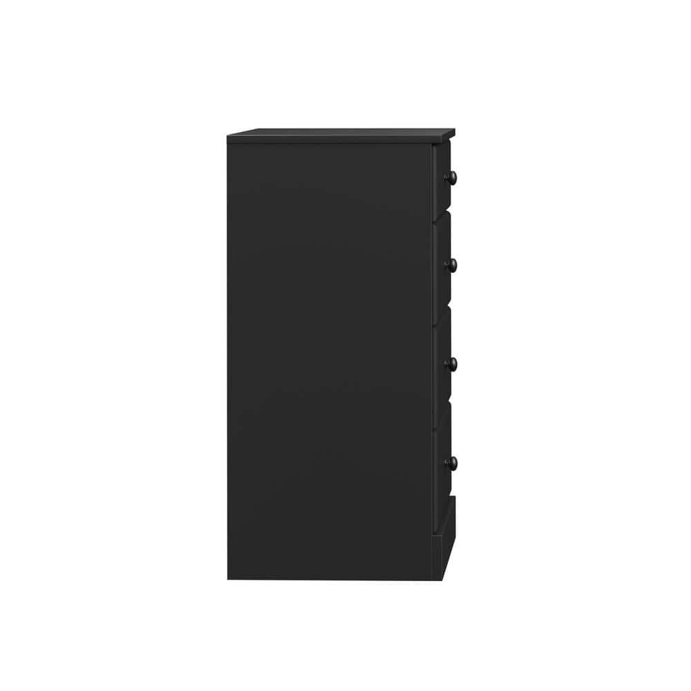 Prepac 4 Drawers Astrid Dresser Black: Wood Composite Frame, 36.25" High, Bedroom Storage