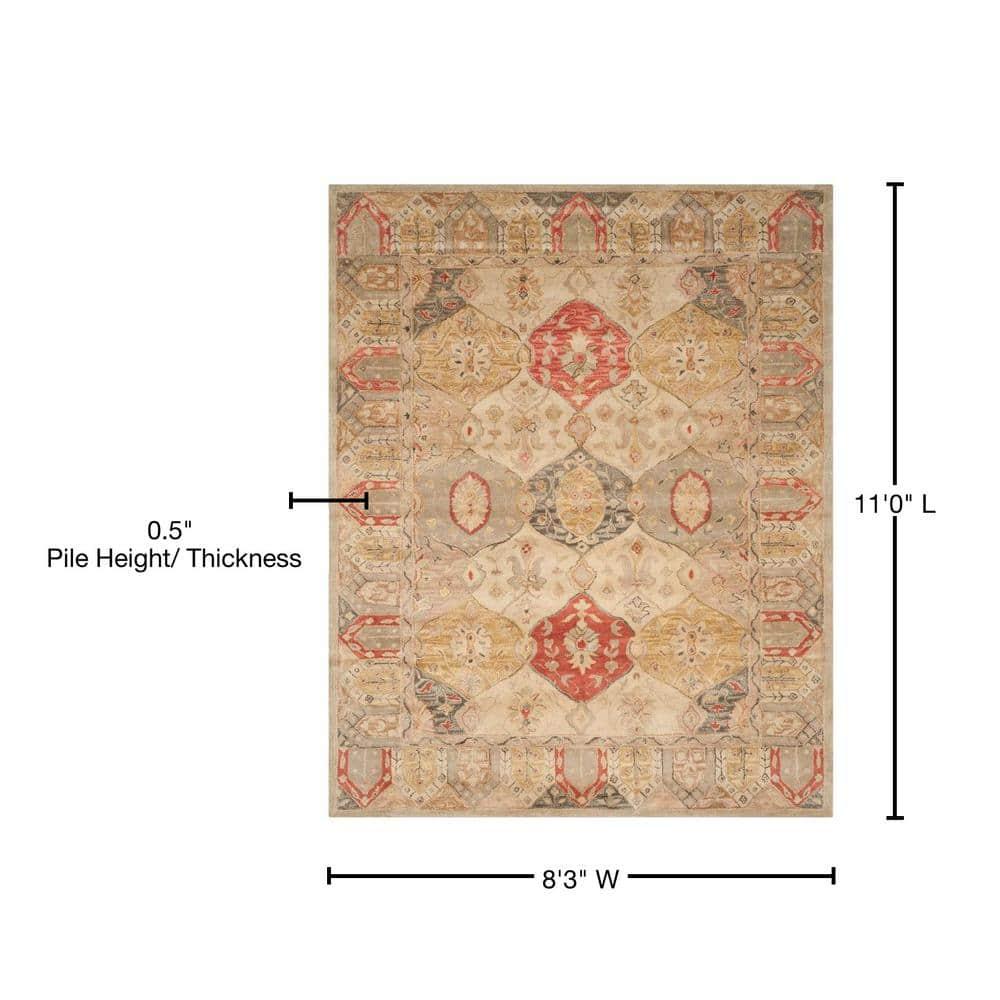 Antiquity AT830 Hand Tufted Indoor Area Rug - Beige/Multi - 8'3"x11' - Safavieh