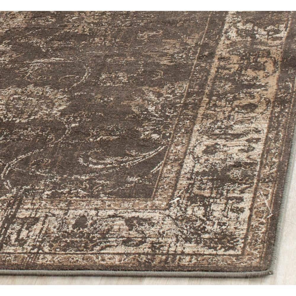 Vintage VTG117 Power Loomed Indoor Skid-Resistant Area Rug - Soft Anthracite - 4'x5'7" - Safavieh