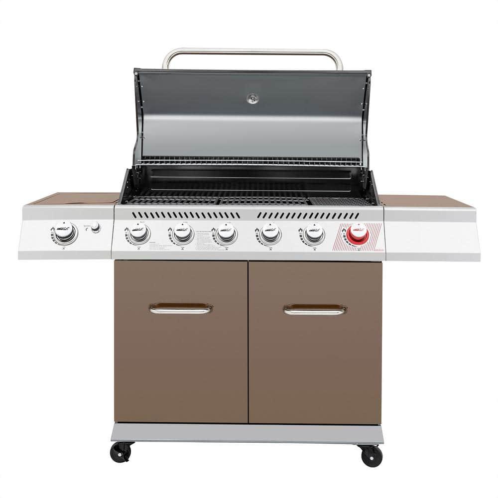 Royal Gourmet 6 - Burner Freestanding Liquid Propane 74000 BTU Gas Grill with Cabinet