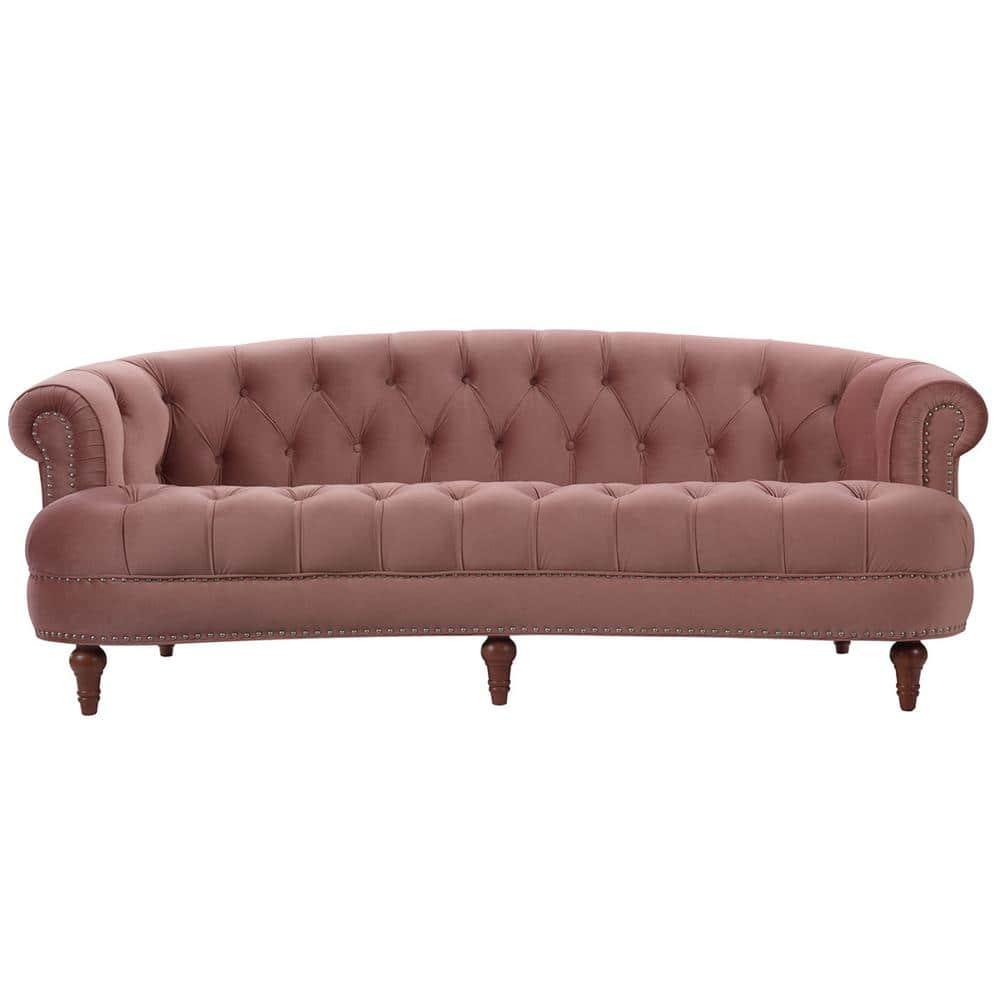 La Rosa 84" Chesterfield Tufted Sofa Rose Pink