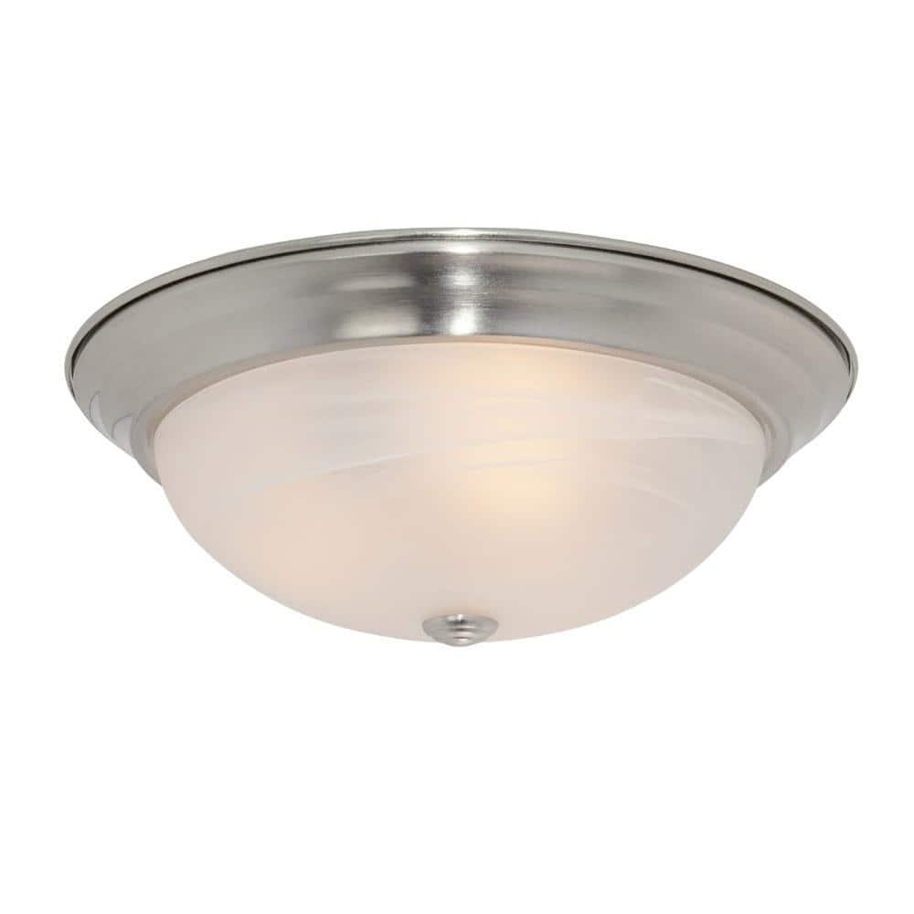 Designers Fountain 15 inch Large 3-Light Satin Platinum Flush Mount Ceiling Light, 1257L-SP-AL