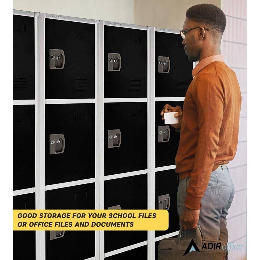 AdirOffice 12'' Wide Steel 4-Tier School and Gym Locker