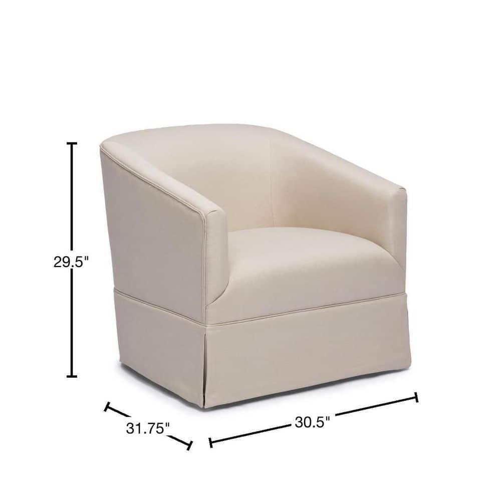 Comfort Pointe Elm Skirted Swivel Accent Chair Linen: Polyester Upholstery, No Assembly, Foam Fill