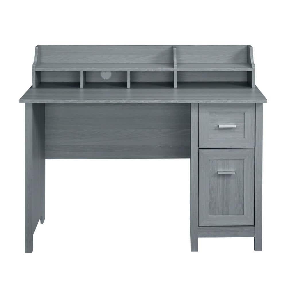 Classic Office Desk with Storage Gray - Techni Mobili