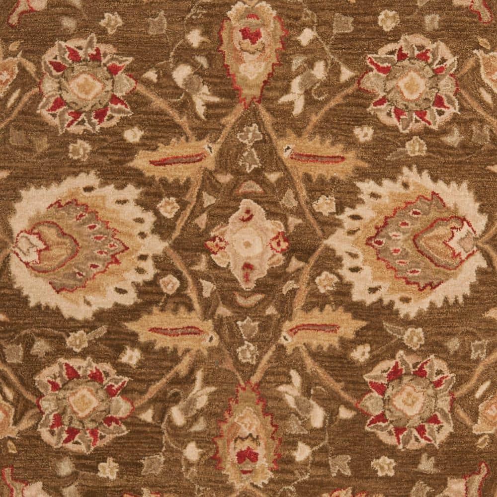 SAFAVIEH Anatolia Venice Traditional Wool Area Rug, Brown/Green, 6' x 9'