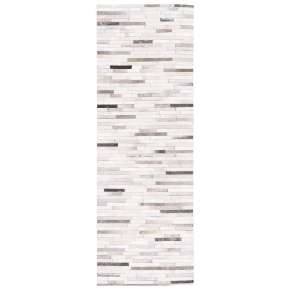 Studio Leather STL809 Hand Woven Runner Rug - Ivory/Grey - 2'3"x7' - Safavieh.