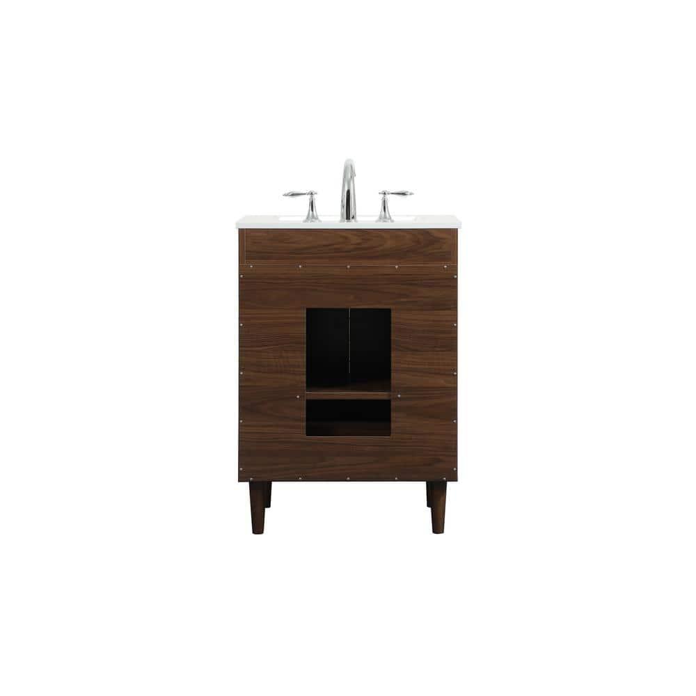 Baldwin 24'' Single Bathroom Vanity with Engineered Marble Top