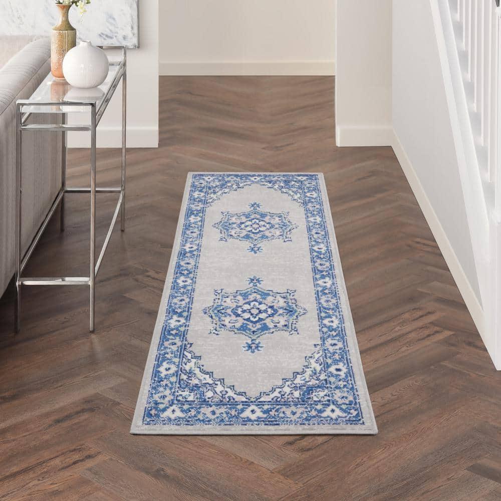 Nourison Whimsicle WHS03 Indoor only Area Rug - Grey Blue 2' x 6'
