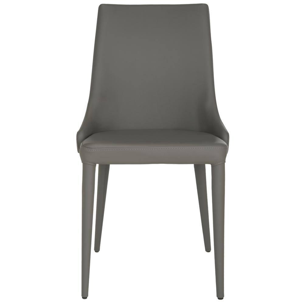 Summerset 19" H Leather Side Chair (Set of 2) - FOX2014 - Grey - Safavieh Couture