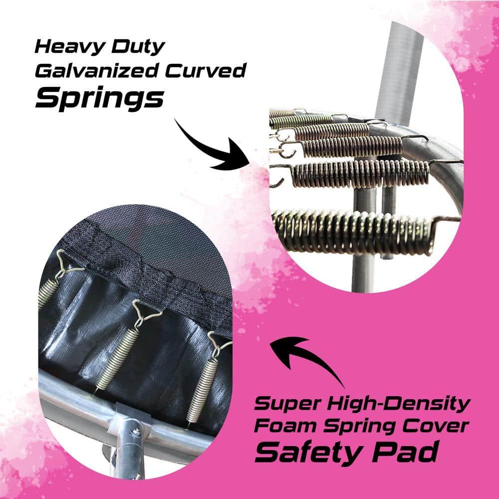 Moxie Machrus Moxie Pumpkin-Shaped Outdoor Trampoline Set w/ Premium Top-Ring Frame Safety Enclosure, 8 FT