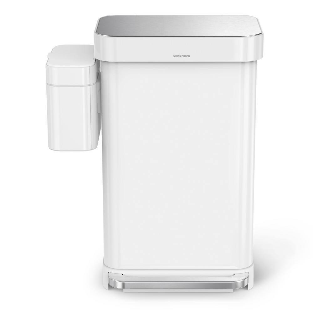 Simplehuman 4 Liter Compost Caddy, White Steel