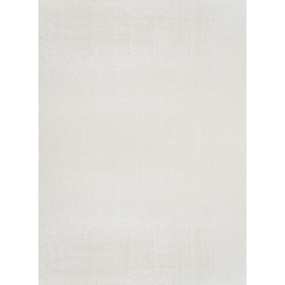 JONATHAN Y Twyla Classic Solid Low-Pile Machine-Washable Cream 4 ft. x 6 ft. Area Rug