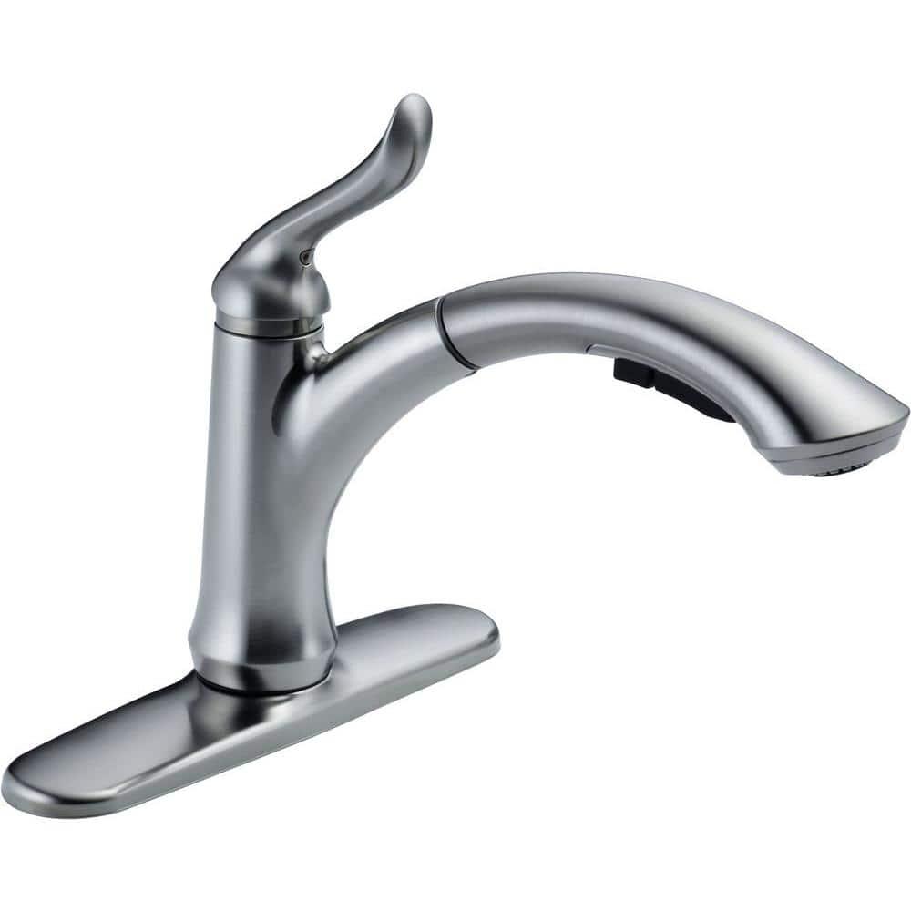 Delta Linden Pull Out Sprayer Kitchen Sink Faucet, Single Handle Kitchen Faucet 4353-AR-DST