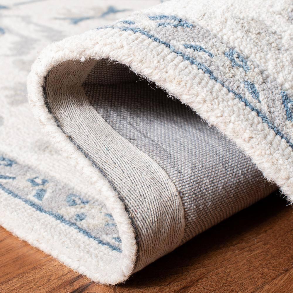 Micro-Loop MLP503 Hand Tufted Area Rug - Ivory/Navy - 5'x5' - Safavieh.