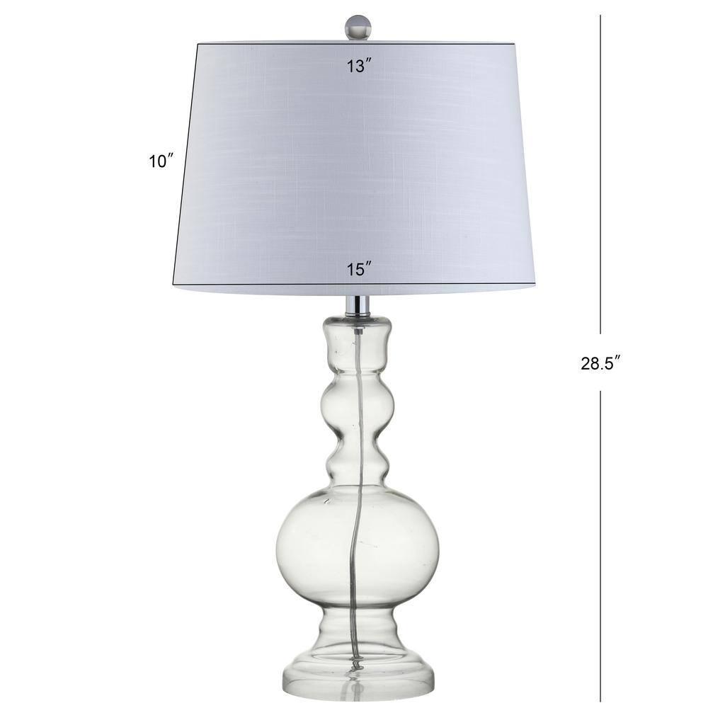 JONATHAN Y JYL1061B-SET2 Set of 2 Table Lamps Genie 28.5" Glass LED Table Lamp Contemporary Transitional Bedside Desk Nightstand Lamp for Bedroom Living Room Office College Bookcase, Clear