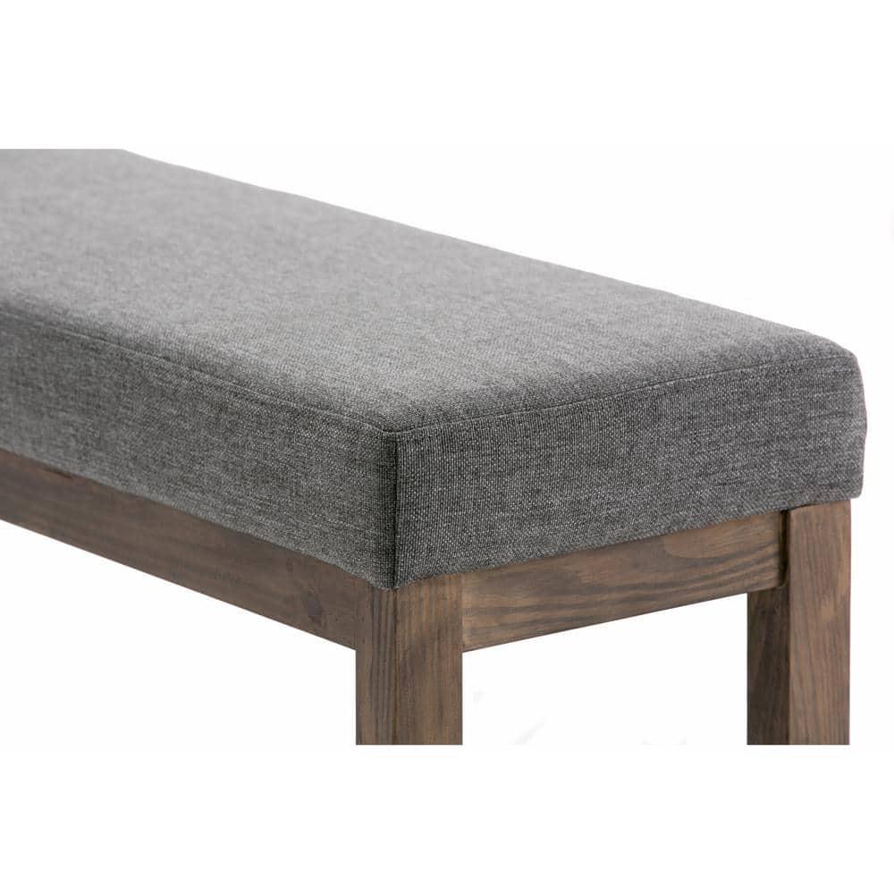 Milltown Tweed Style Fabric Upholstered Bench