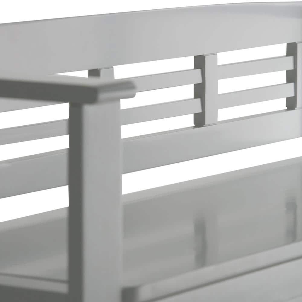 Simpli Home Adams 48"W Solid Wood Contemporary Entryway Storage Bench with Lift-Top Lid and Dual Compartments