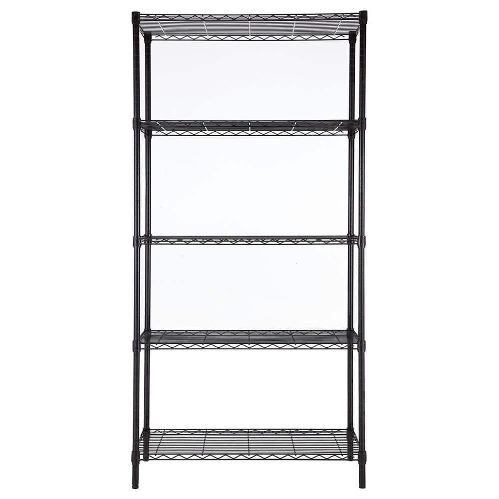 HONEIER 5-Tier Heavy Duty Storage Rack Shelving Unit Black