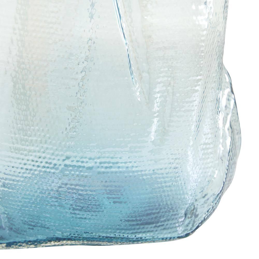DecMode 16" Blown Blue Glass Vase