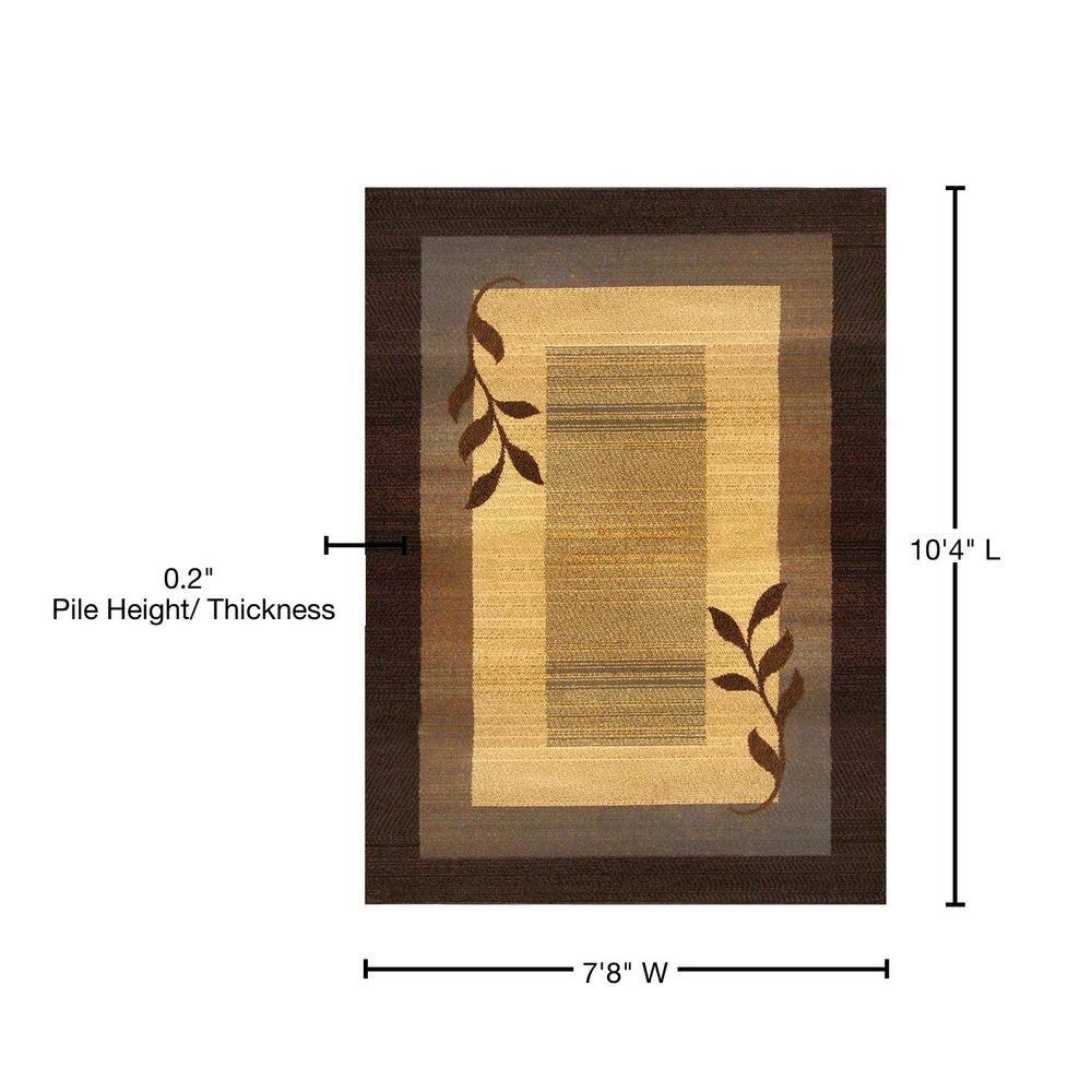 Home Dynamix Royalty Clover Contemporary Geometric Border Area Rug, Brown/Blue, 7'8"x10'4"