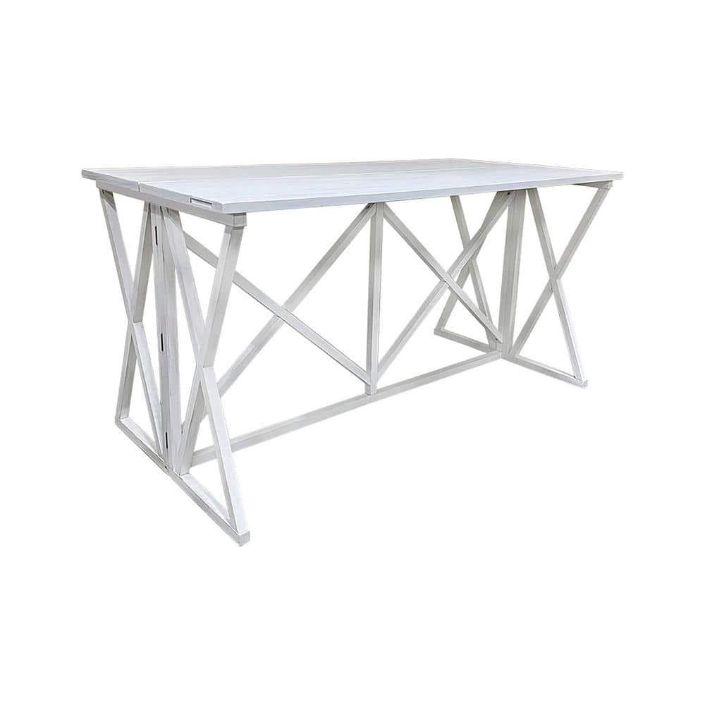 Antique White Wood Flip Top Counter Height Bar Table