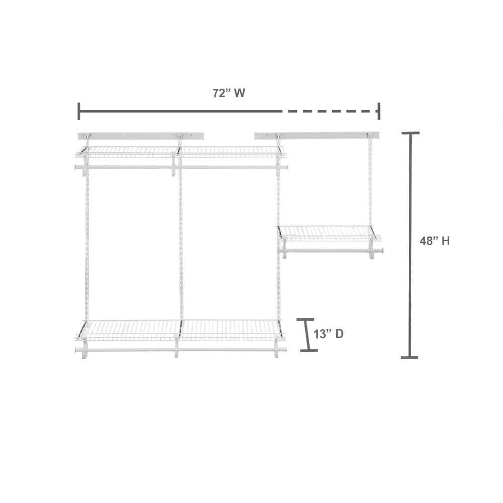 ShelfTrack 48" W - 72" W Closet System Starter Kit