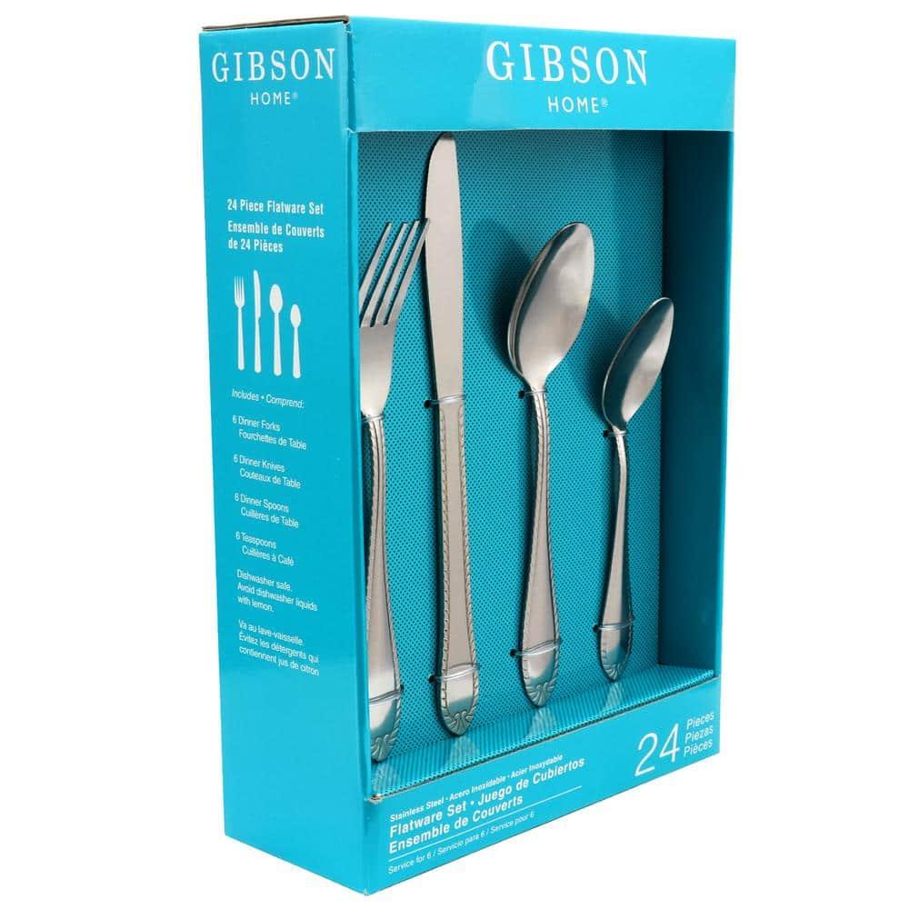 Gibson Home Wilmington 24 Piece Flatware Set, Service for 6