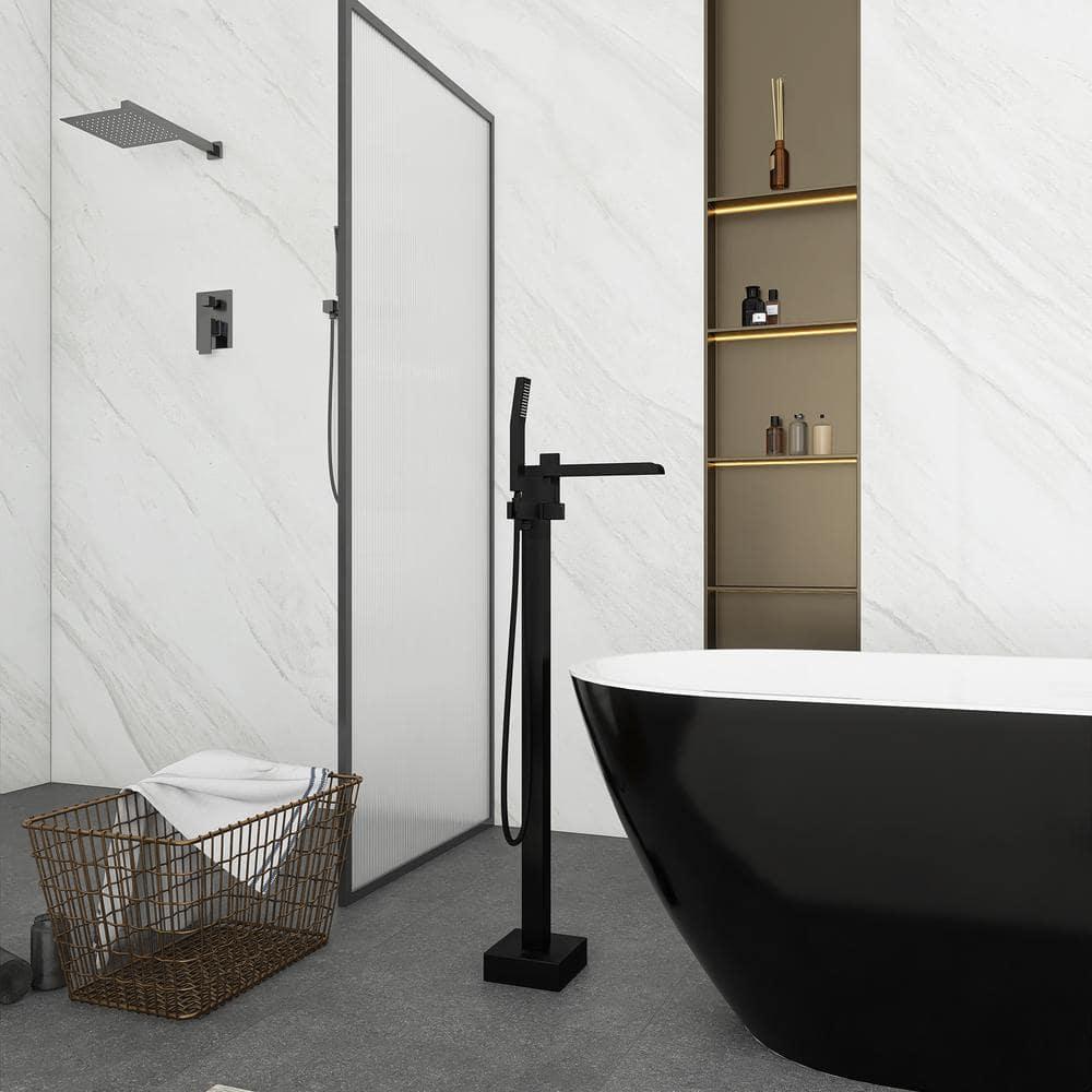 Floor Tub Filler with Diverter