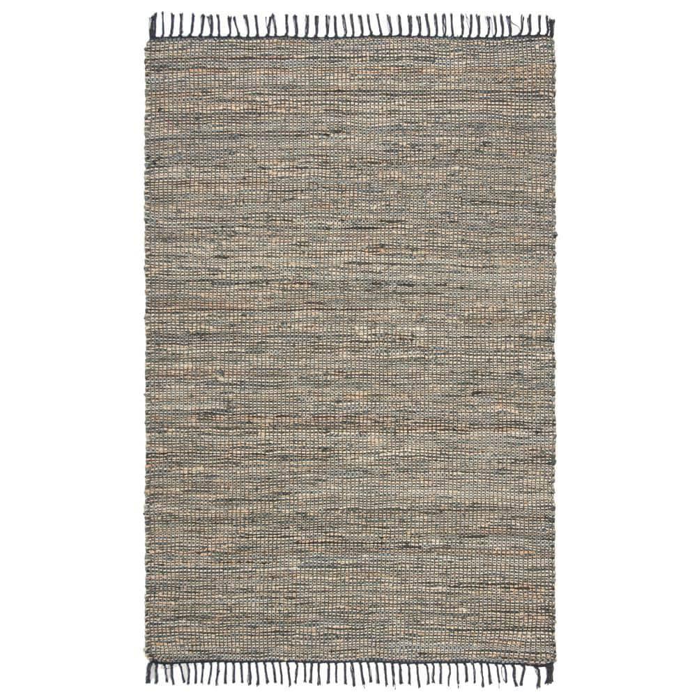 Vintage Leather VTL203 Hand Woven Area Rug - Grey - 5'x8' - Safavieh.