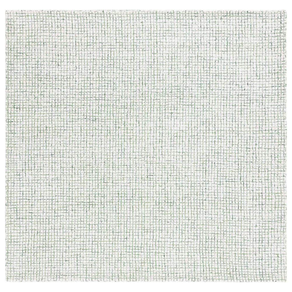 SAFAVIEH Abstract Dalia Geometric Abstract Area Rug, Ivory/Green, 6' x 6' Square