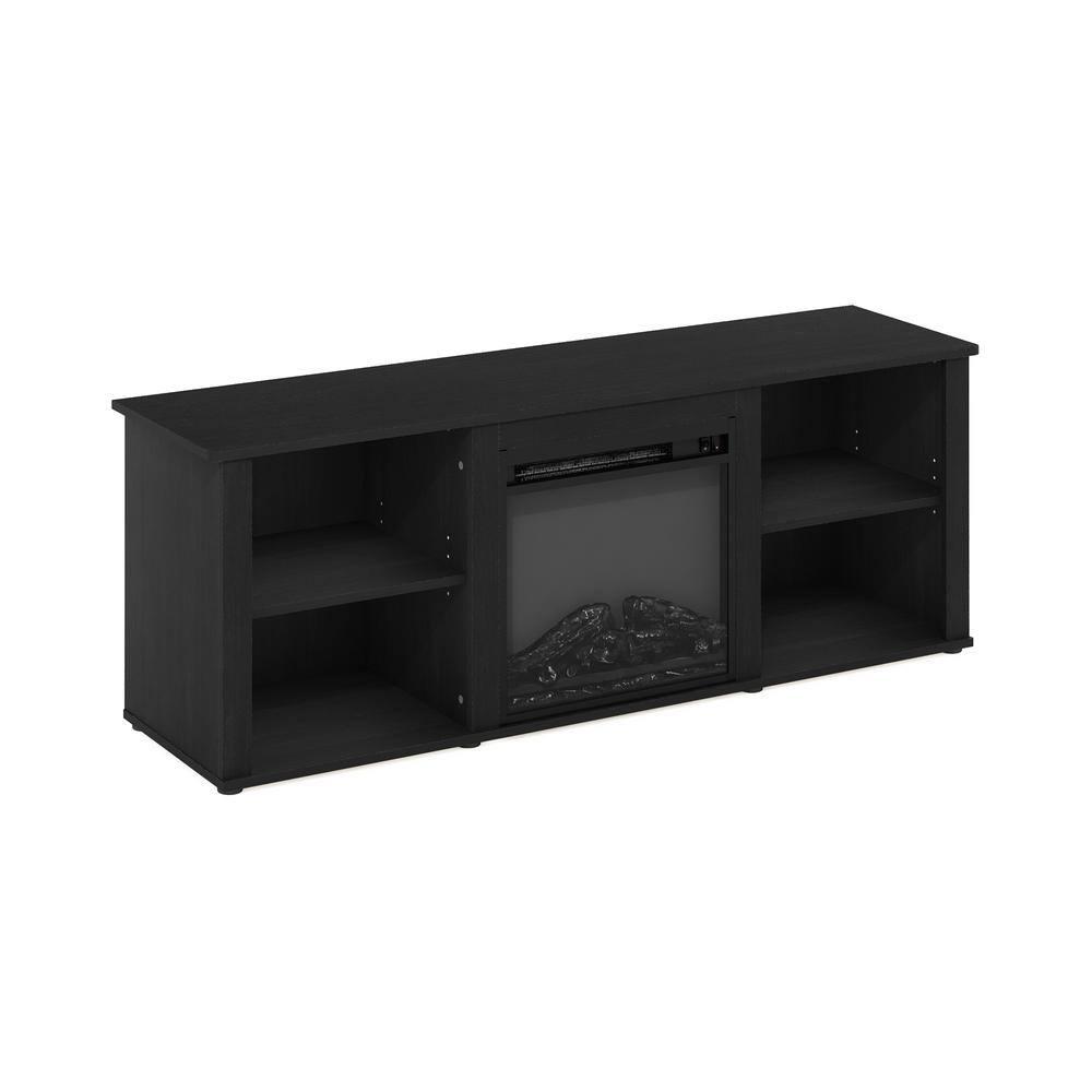 Furinno Classic Fireplace TV Stand Entertainment Console Media Center W/18" Electric Fireplace for TVs up to 60",Americano