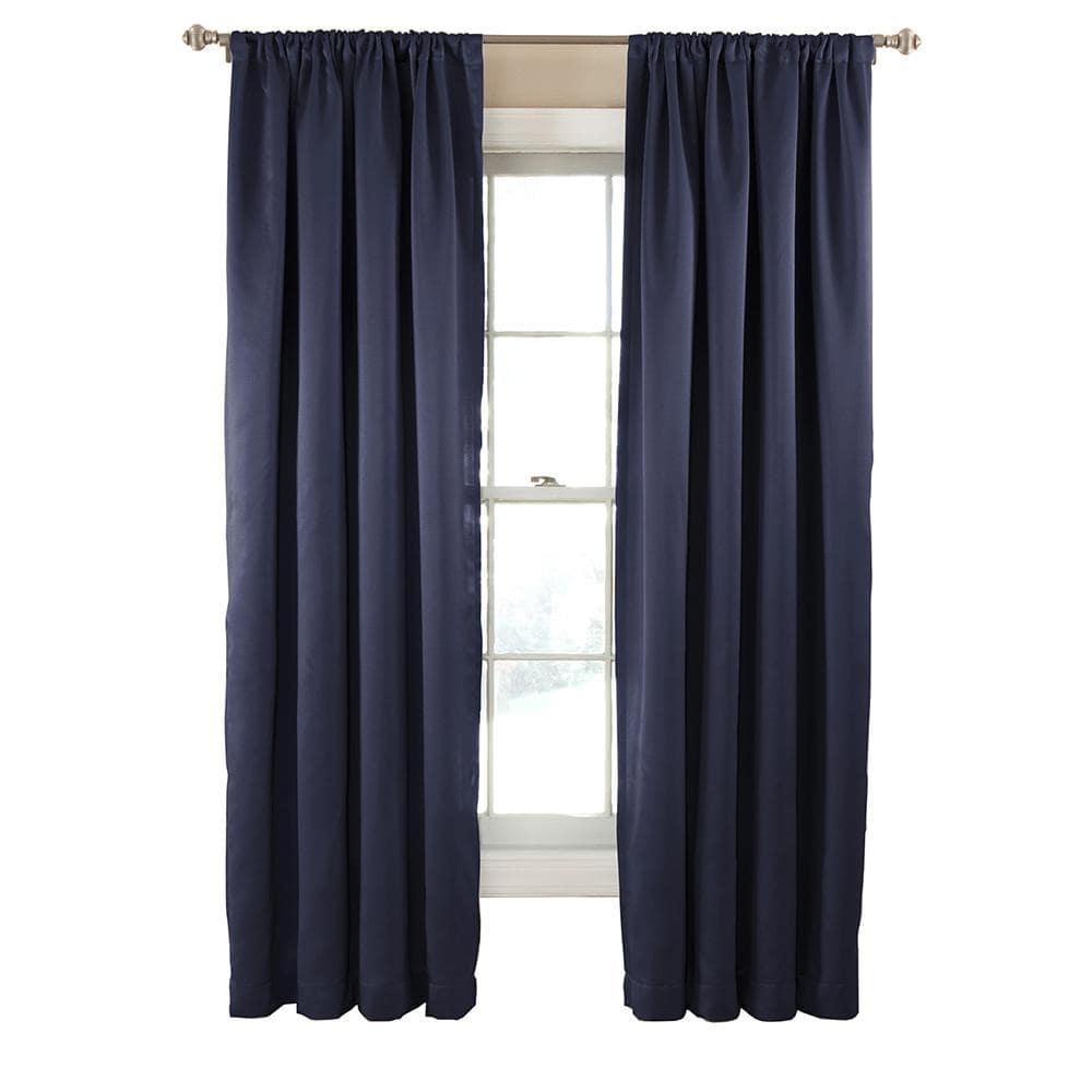 Eclipse Tricia Solid Curtain Panel, Room Darkening Rod Pocket Curtain Thermapanel (1 Panel)