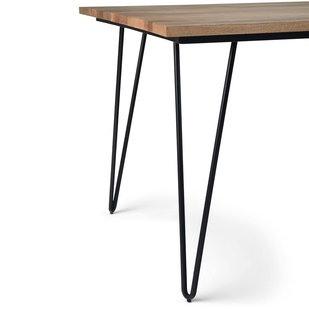 Hunter Solid Mango Wood Dining Table, Industrial Style